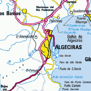 Lageplan Algeciras und Hafen